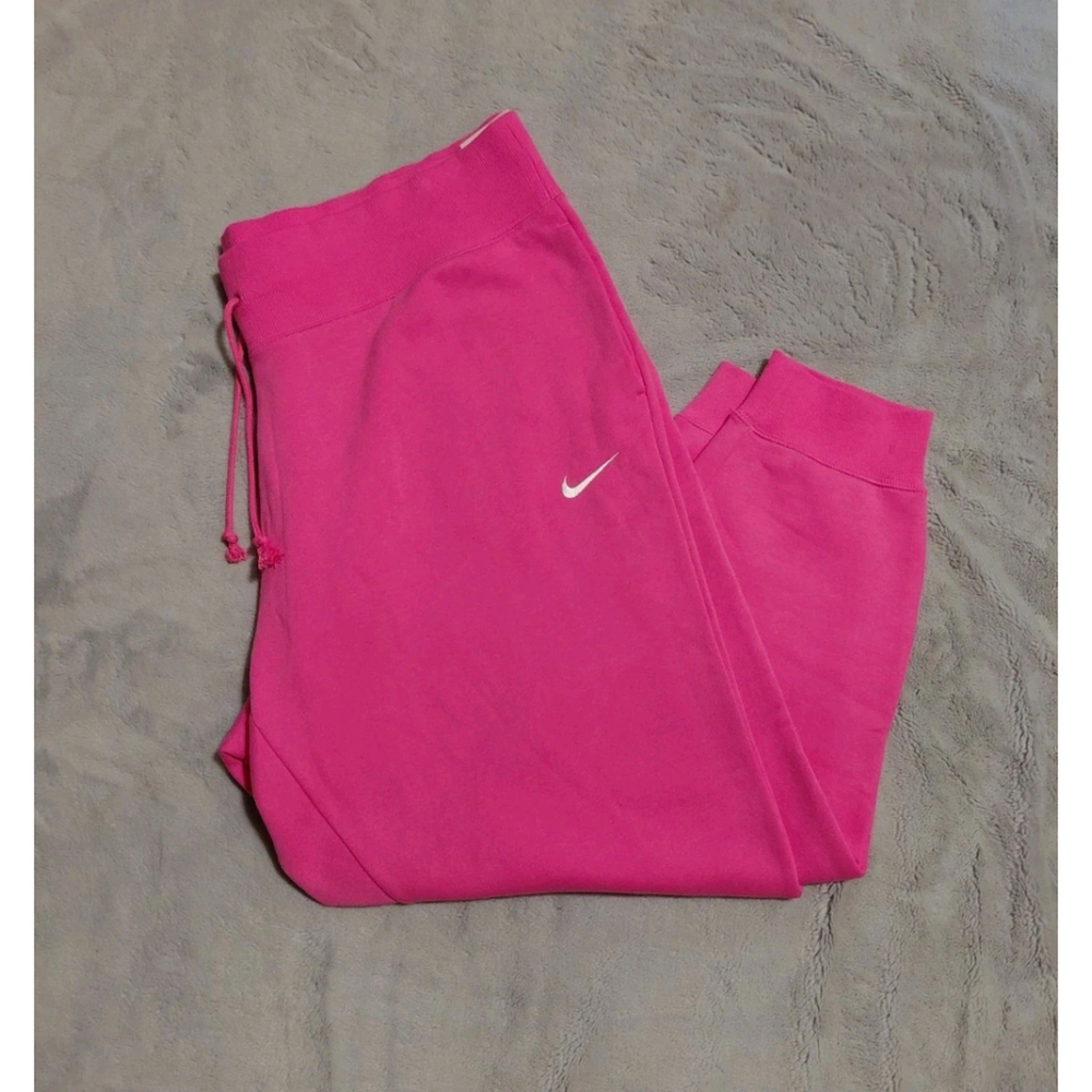 Nike Women's Plus Size 1X Fleece Pink High-Waisted Joggers Lounge Pants NWT